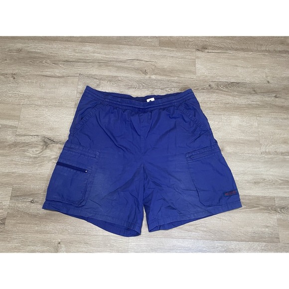 Columbia Other - VTG Columbia Mesh Lined Drawstring 7"Cargo Shorts Mens Sz L Swim Trunks Blue